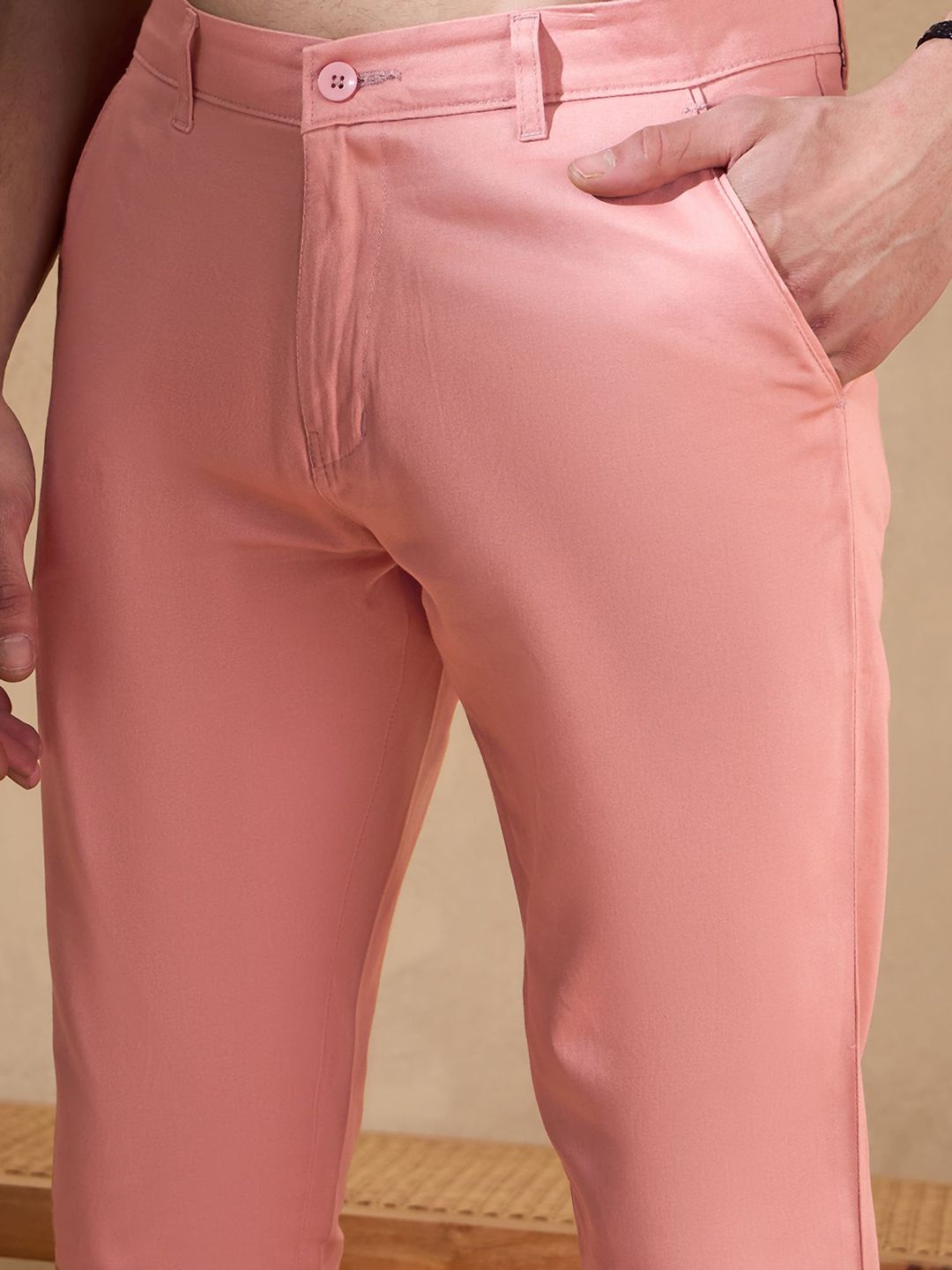 DENNISON Men Textured Relaxed Straight Fit Chinos