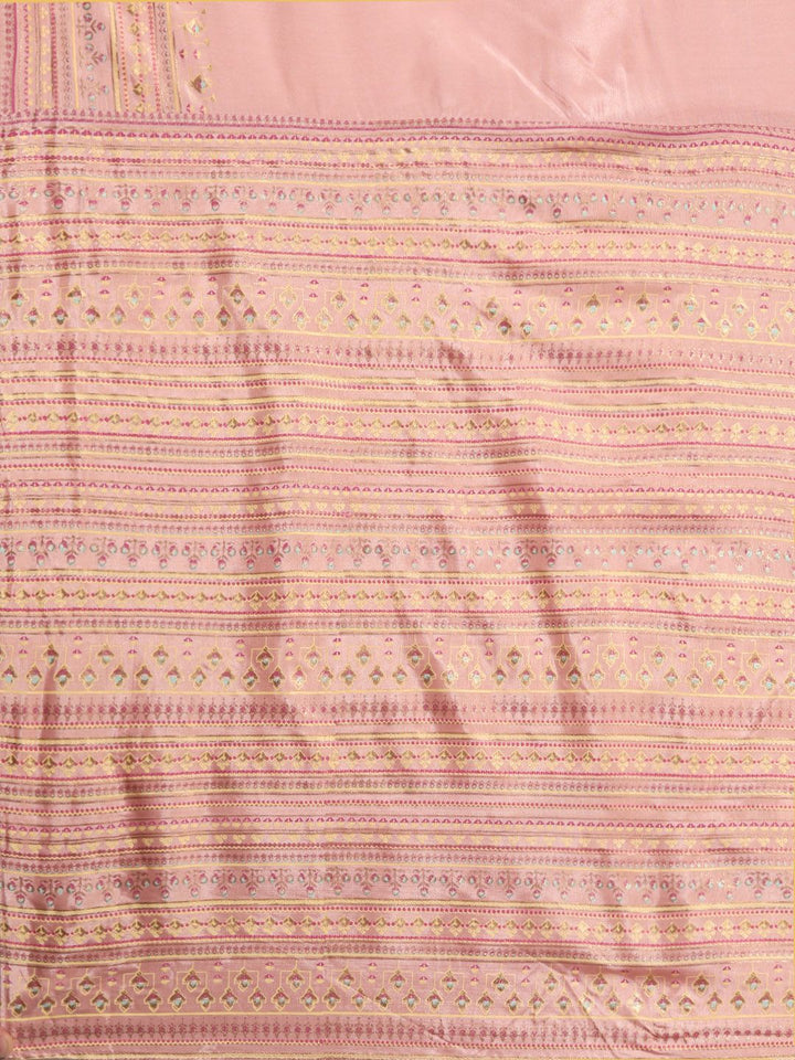 W Women Blue & Peach-Coloured Printed Top with  With Attached Dupatta