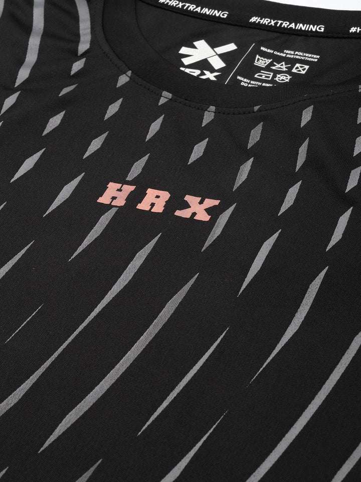 HRX by Hrithik Roshan Printed Rapid-Dry Training or Gym Sports T-shirt