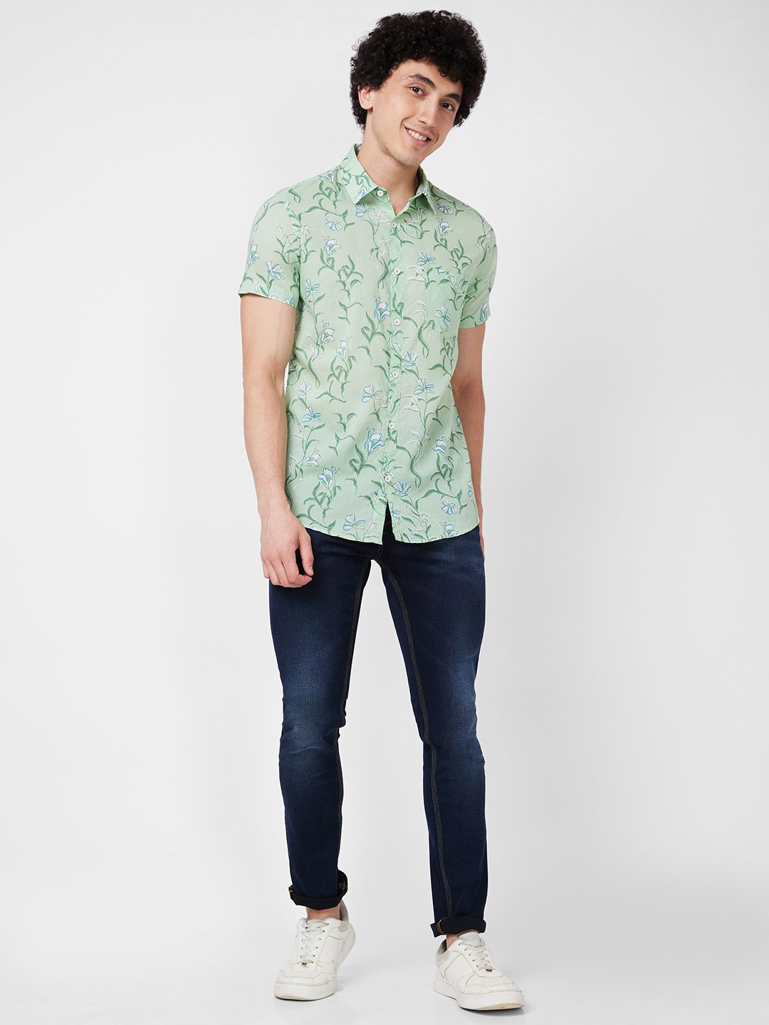 SPYKAR Floral Printed Cotton Shirt