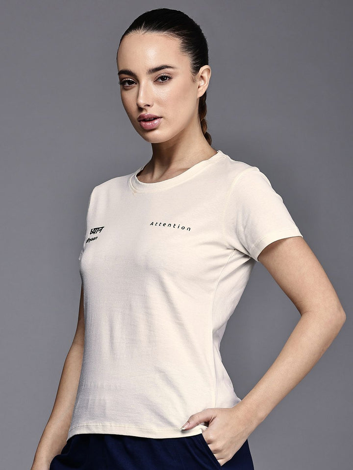 HRX by Hrithik Roshan Nowness Supernature Typography Printed Pure Cotton Yoga T-shirt