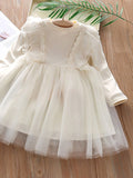 YK Girls Lace-Up Cotton Fit & Flare Dress