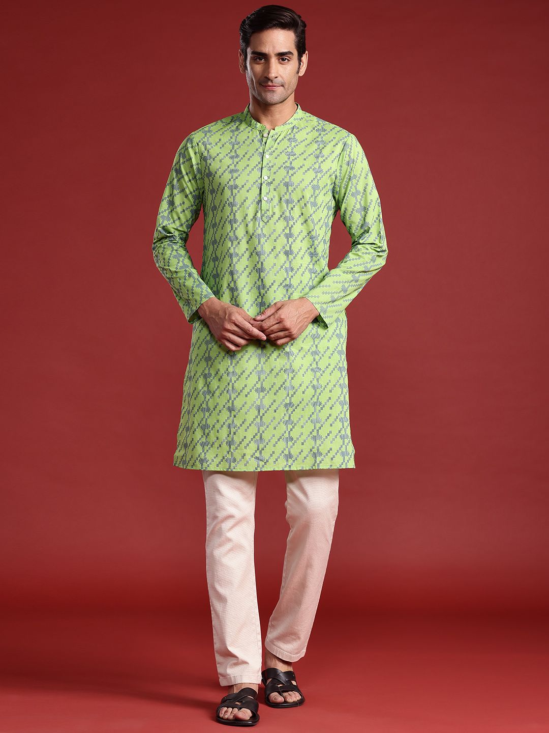 Anouk Pure Cotton Geometric Printed Kurta