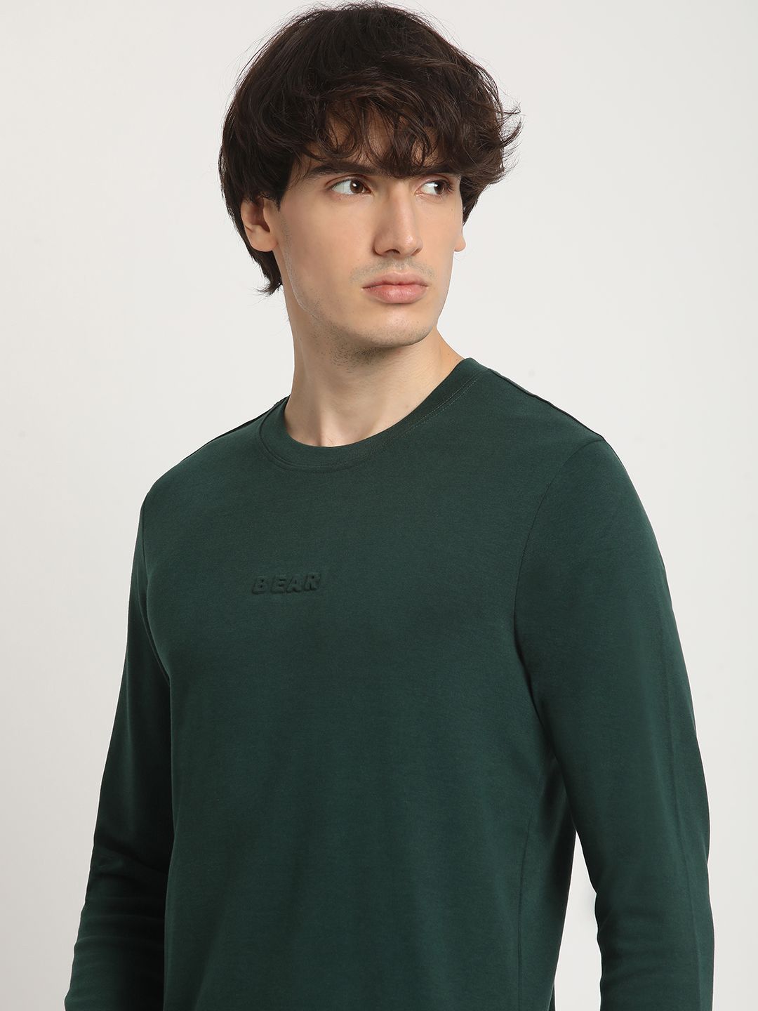 THE BEAR HOUSE Solid Slim Fit Casual T-shirt