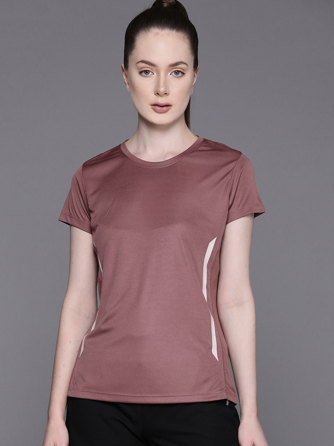 HRX by Hrithik Roshan Women Rapid-Dry Training T-shirt with Reflective Detail