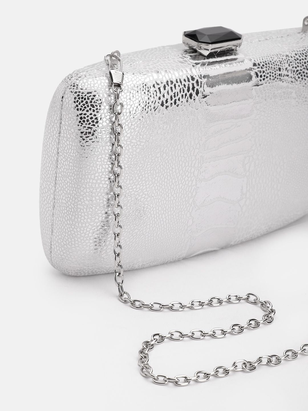 Lino Perros Snake Skin Textured Box Clutch