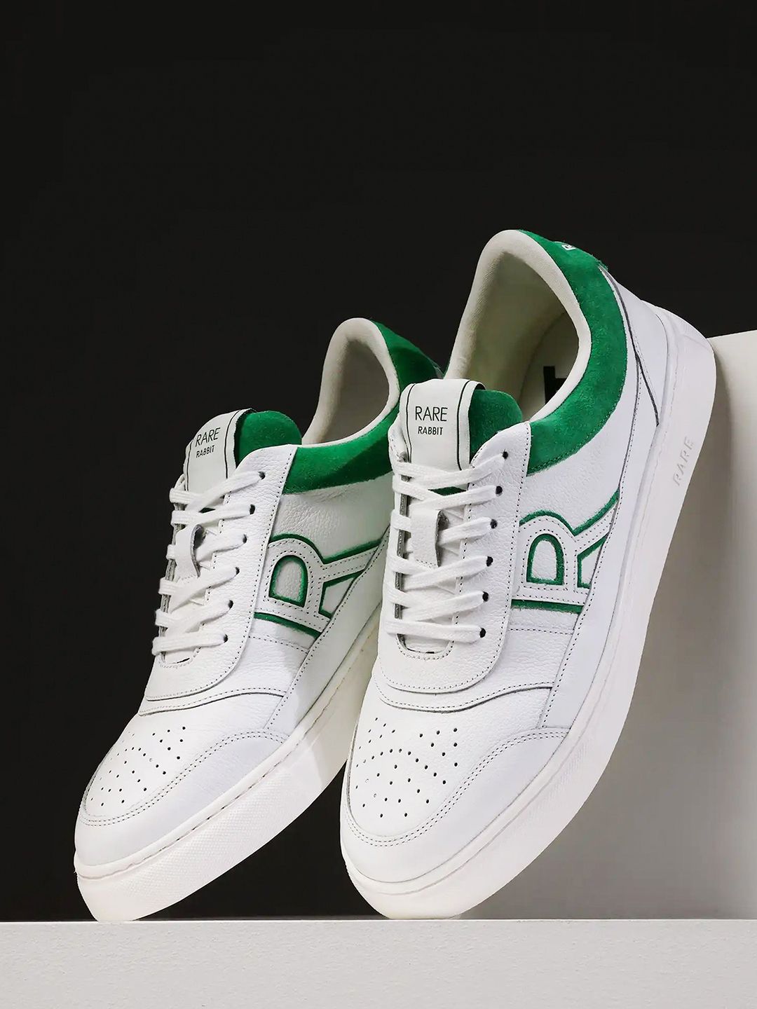 RARE RABBIT Men Perforations Leather Sneakers