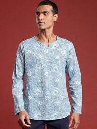 Anouk Men Ethnic Motifs Printed Pure Cotton Short Kurta