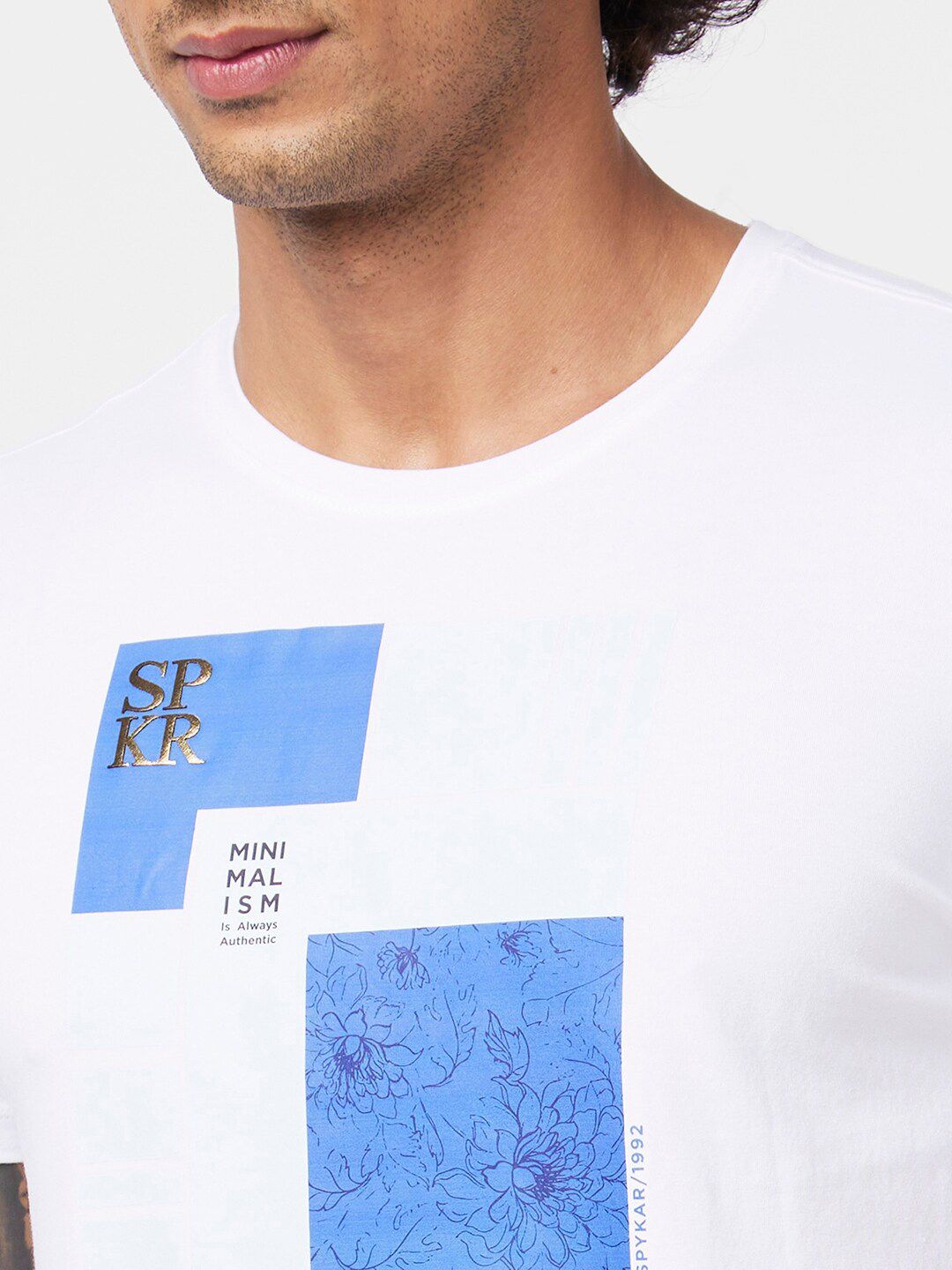 SPYKAR Graphic Printed Slim Fit Cotton Casual T-Shirt