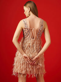 STREET 9 Embellished Sleeveless Net A-Line Dress