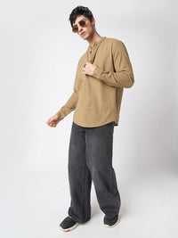 VASTRADO Band Collar Seersucker Cotton Kurta