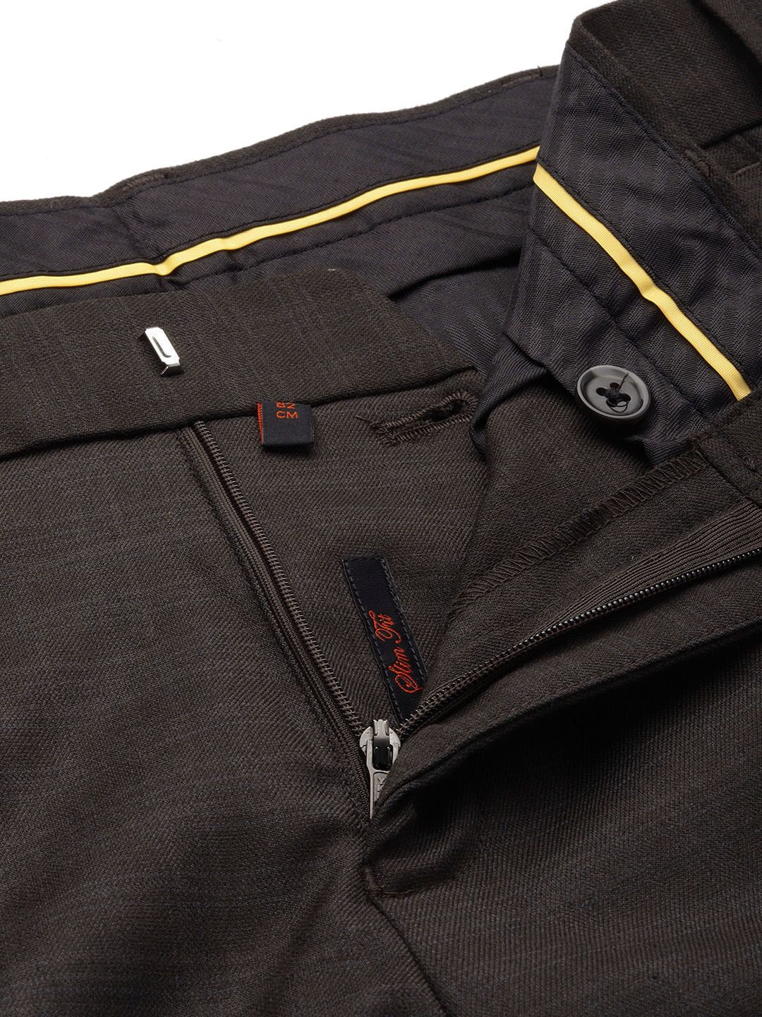 Raymond Men Checked Slim Fit Formal Trousers