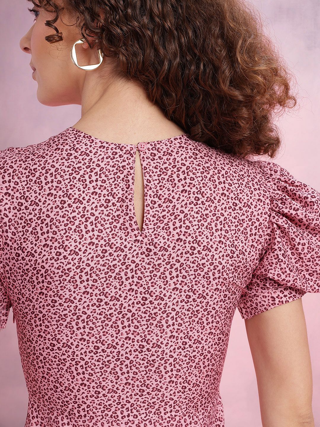 DressBerry Printed Puff Sleeve Fit & Flare Dress