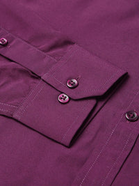 Hancock Men Purple Slim Fit Solid Formal Shirt