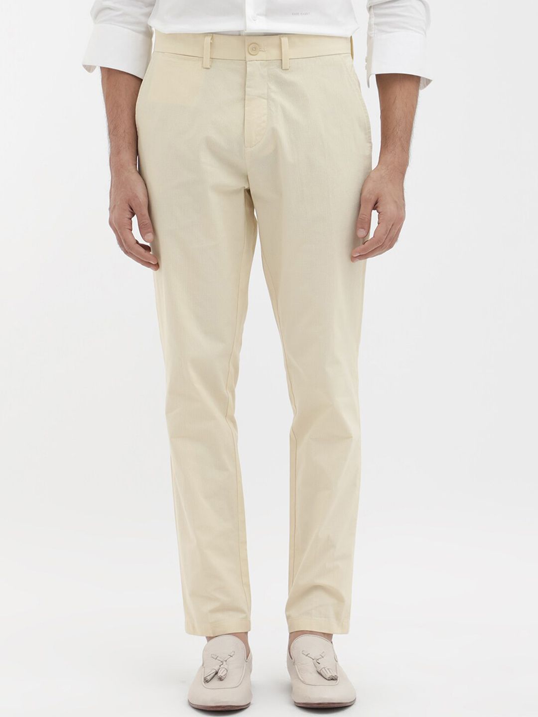 RARE RABBIT Harlow Mid-Rise Pure Cotton Regular Fit Trouser