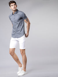 HIGHLANDER Men White Solid Slim Fit Chino Shorts