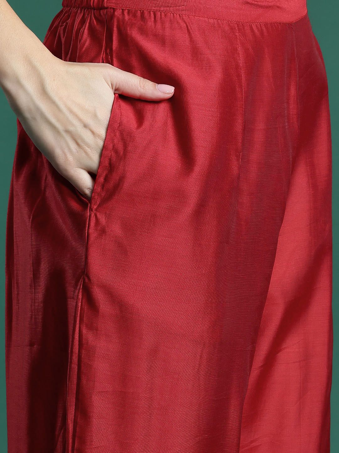 Indo Era Embroidered Sequinned Kurta With Trousers & Dupatta