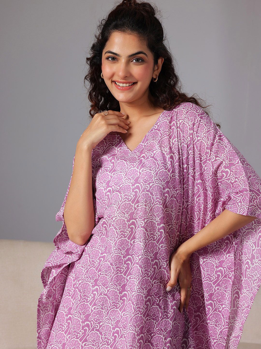 Libas Floral Printed Pure Cotton Night Suit