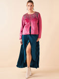 Antheaa Pink Embellished Top With Skirt