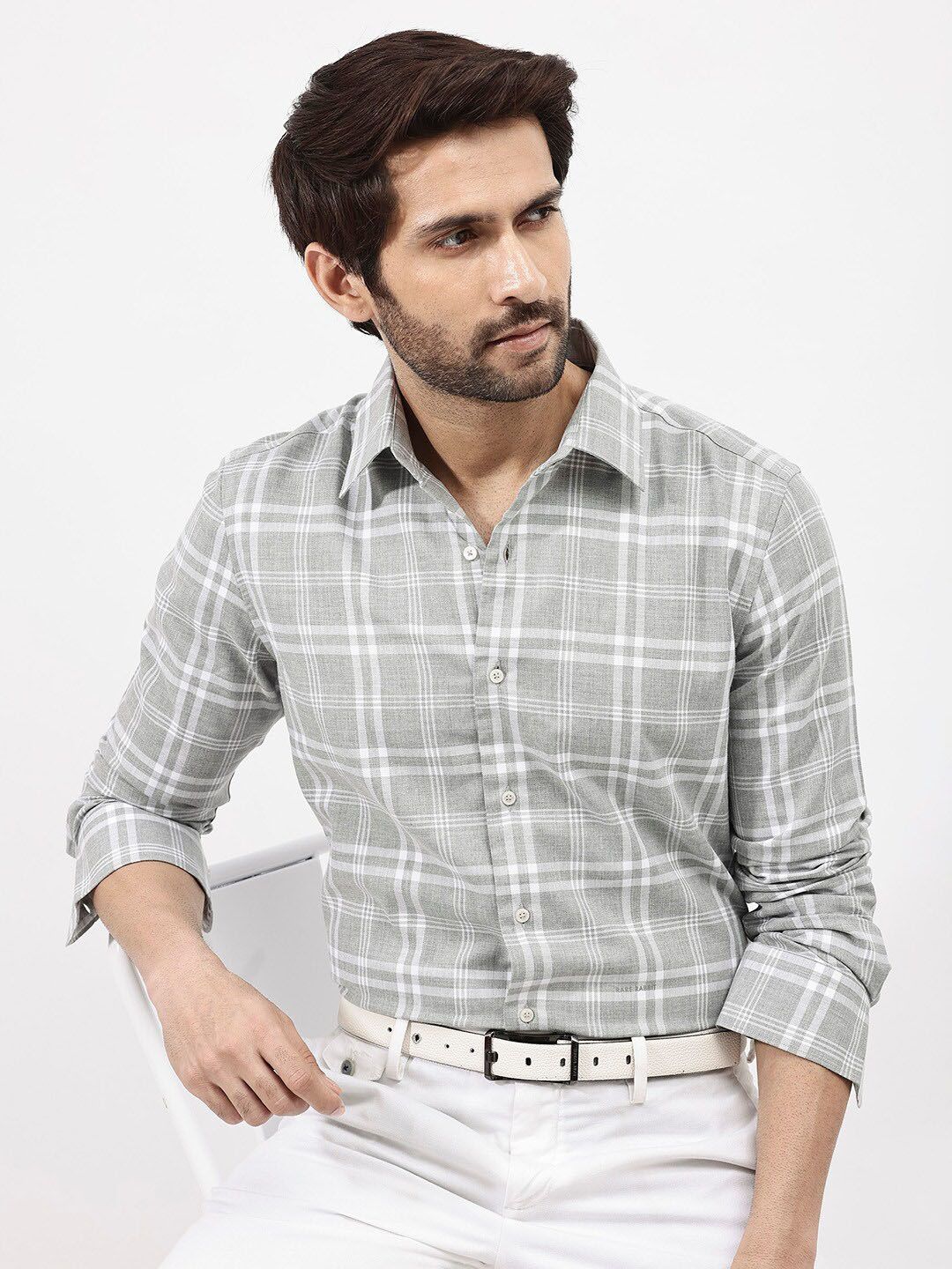 RARE RABBIT Men Milton Regular Fit Tartan Checked Shirt