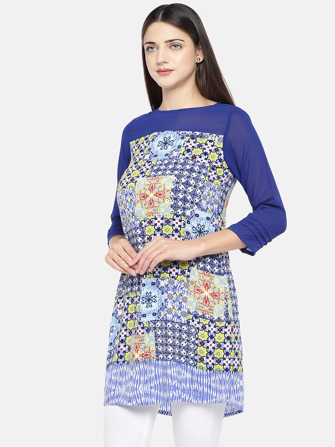 AND Blue Printed Tunic