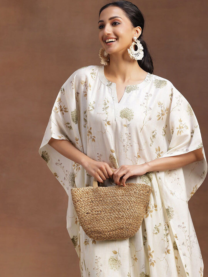 Libas Printed V-Neck Kaftan Tunic With Palazzos Co-Ords