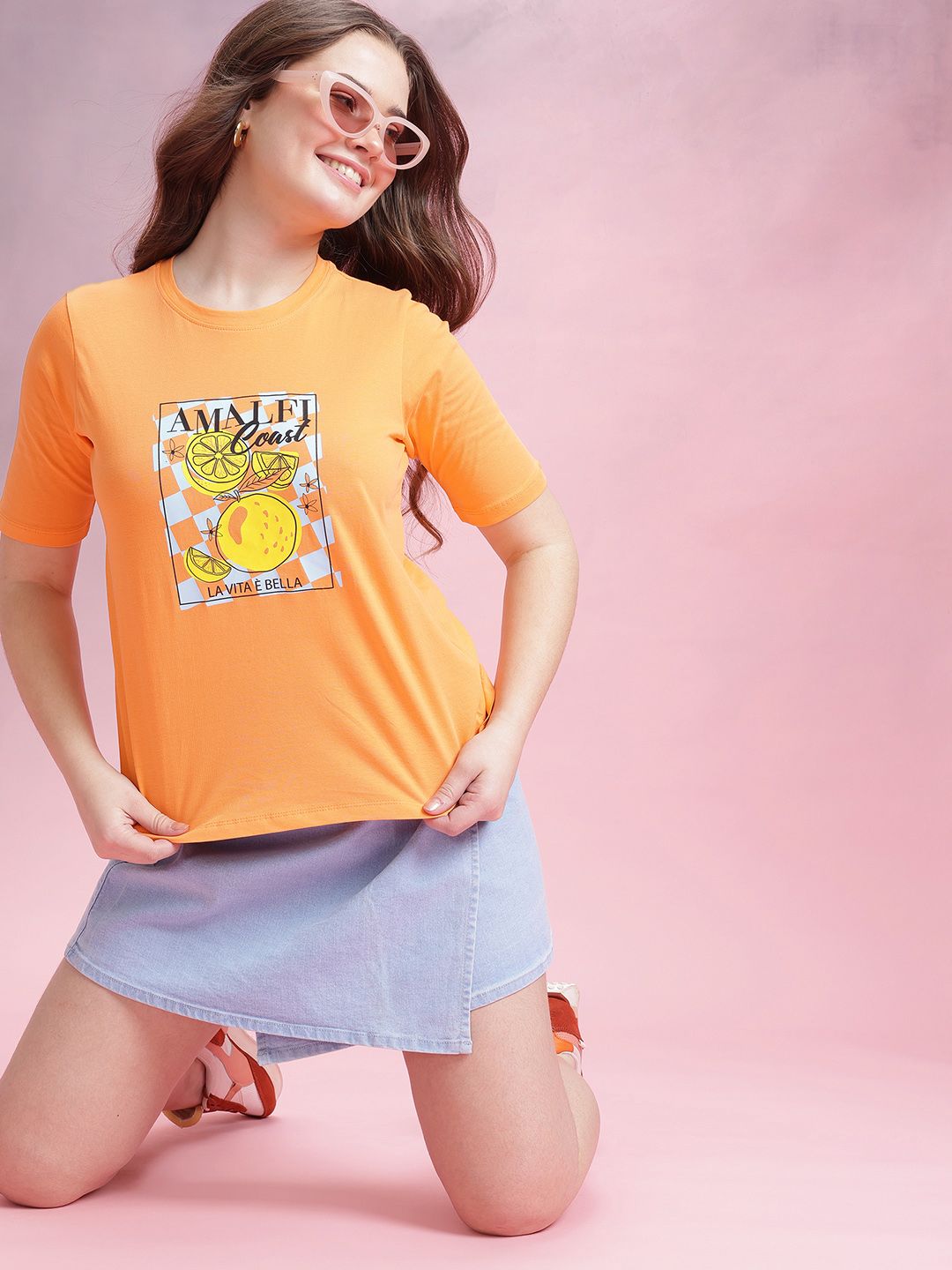 DressBerry Graphic Printed Pure Cotton T-shirt