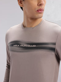 HRX by Hrithik Roshan Men Brand Logo Striped Rapid-Dry Running T-shirt
