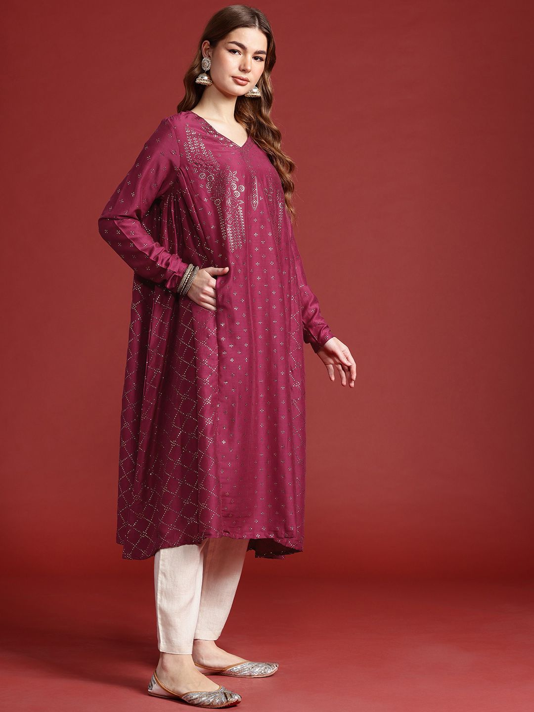 Anouk Tyohaar Collection Embellished A-Line Kurta
