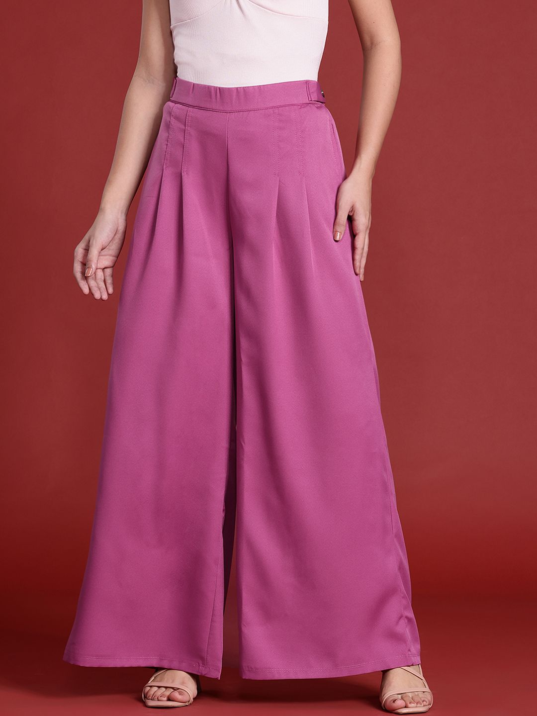 all about you Women Pleated Wide Leg Trousers