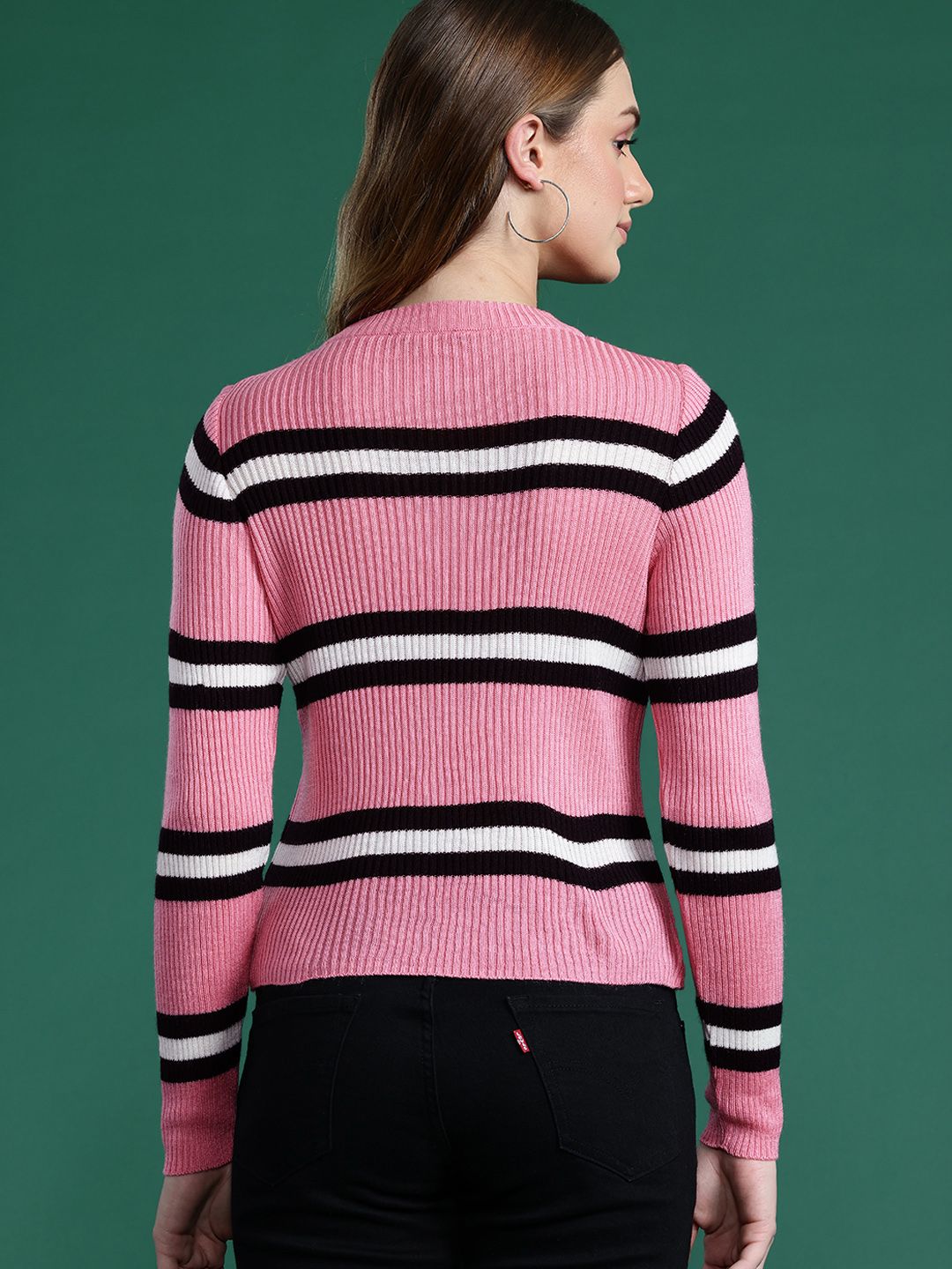 DressBerry Pure Acrylic Striped Pullover