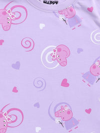 Happy Faces Kids Girls Peppa Pig Printed Pure Cotton T-Shirt