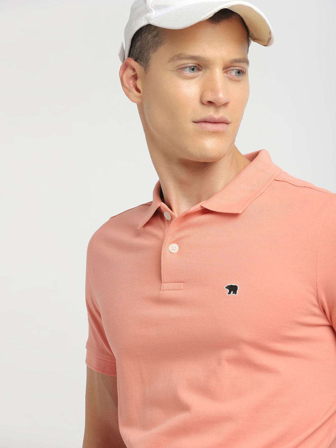 THE BEAR HOUSE Polo Collar Slim Fit Pure Cotton T-shirt