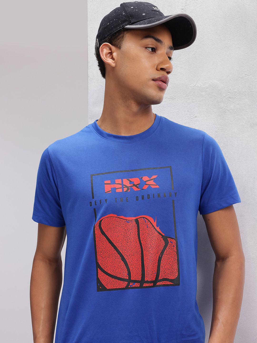 HRX by Hrithik Roshan Lifestyle Spider-Man Print Indigo T-shirt