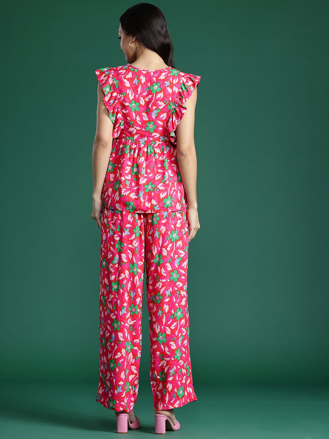 DressBerry Printed Ruffled Co-Ords