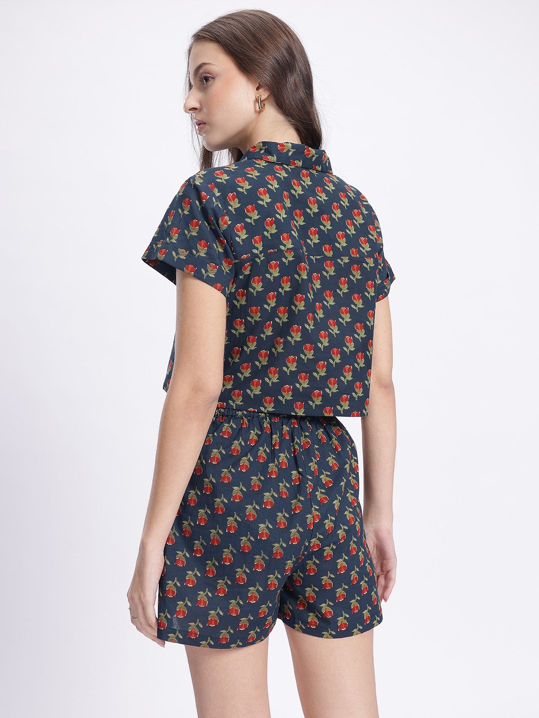 DressBerry Floral Fusion Printed Cropped Co-Ords