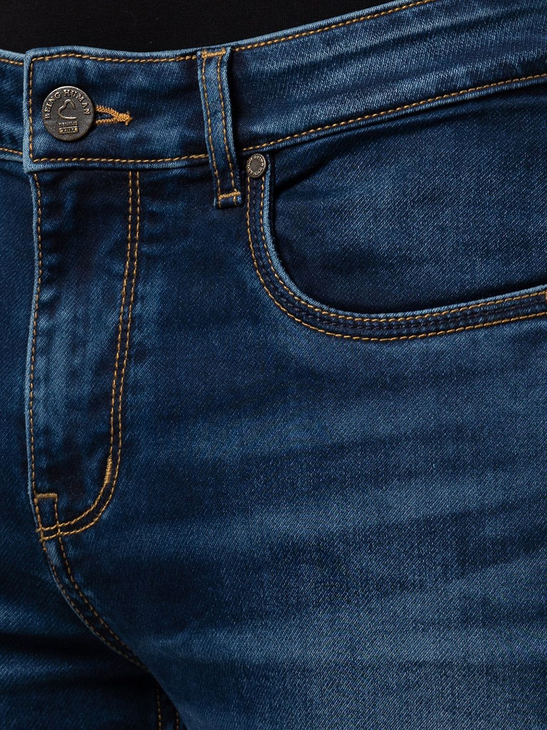 Being Human Men Slim Fit Mid-Rise Shade Light Fade Clean Look Jeans