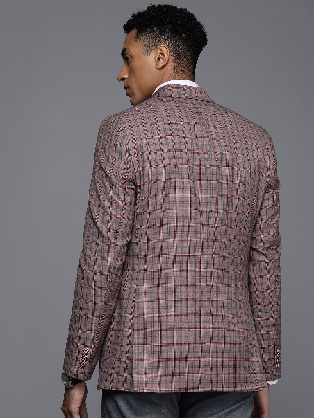Raymond Men Contemporary Fit Checked Formal Blazer