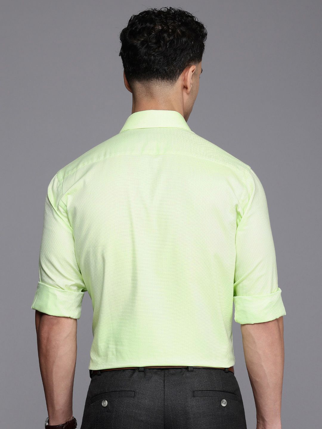 Raymond Slim Fit Geometric Self Design Pure Cotton Formal Shirt