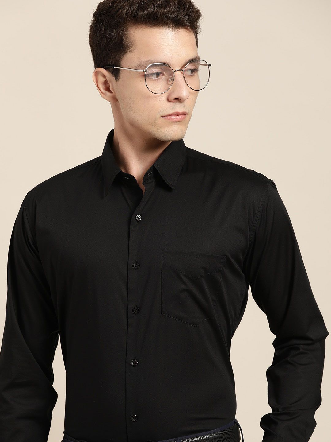 Hancock Relaxed Spread Collar Cotton Formal Shirt