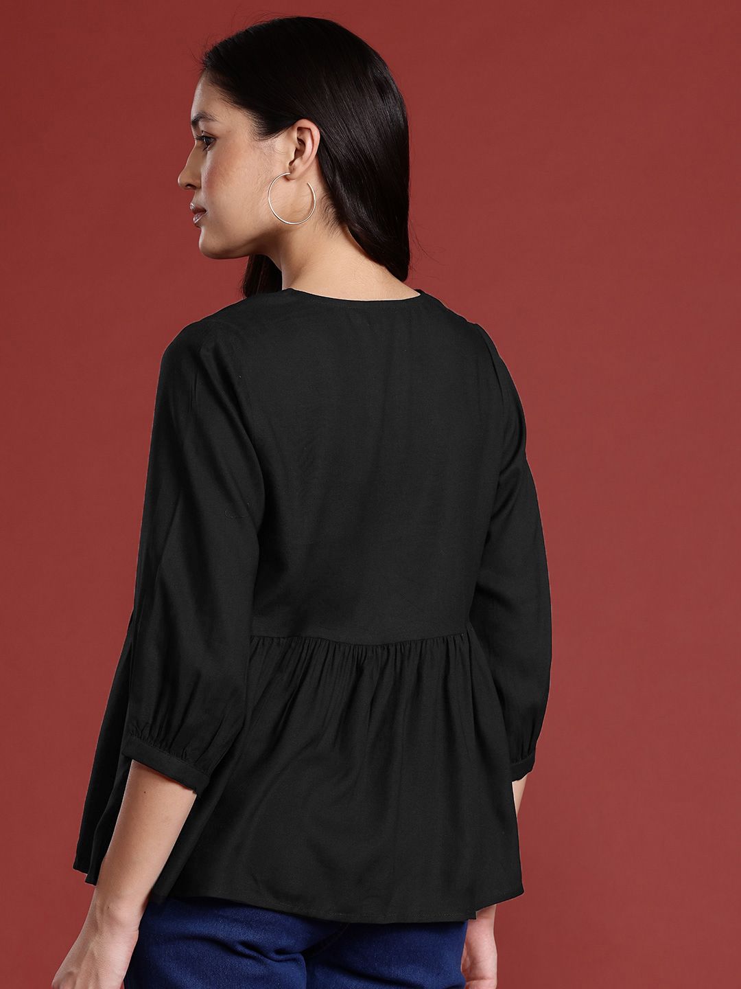 all about you Puff Sleeve Empire Top