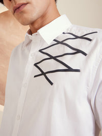 DENNISON Smart Geometric Printed Cotton Casual Shirt