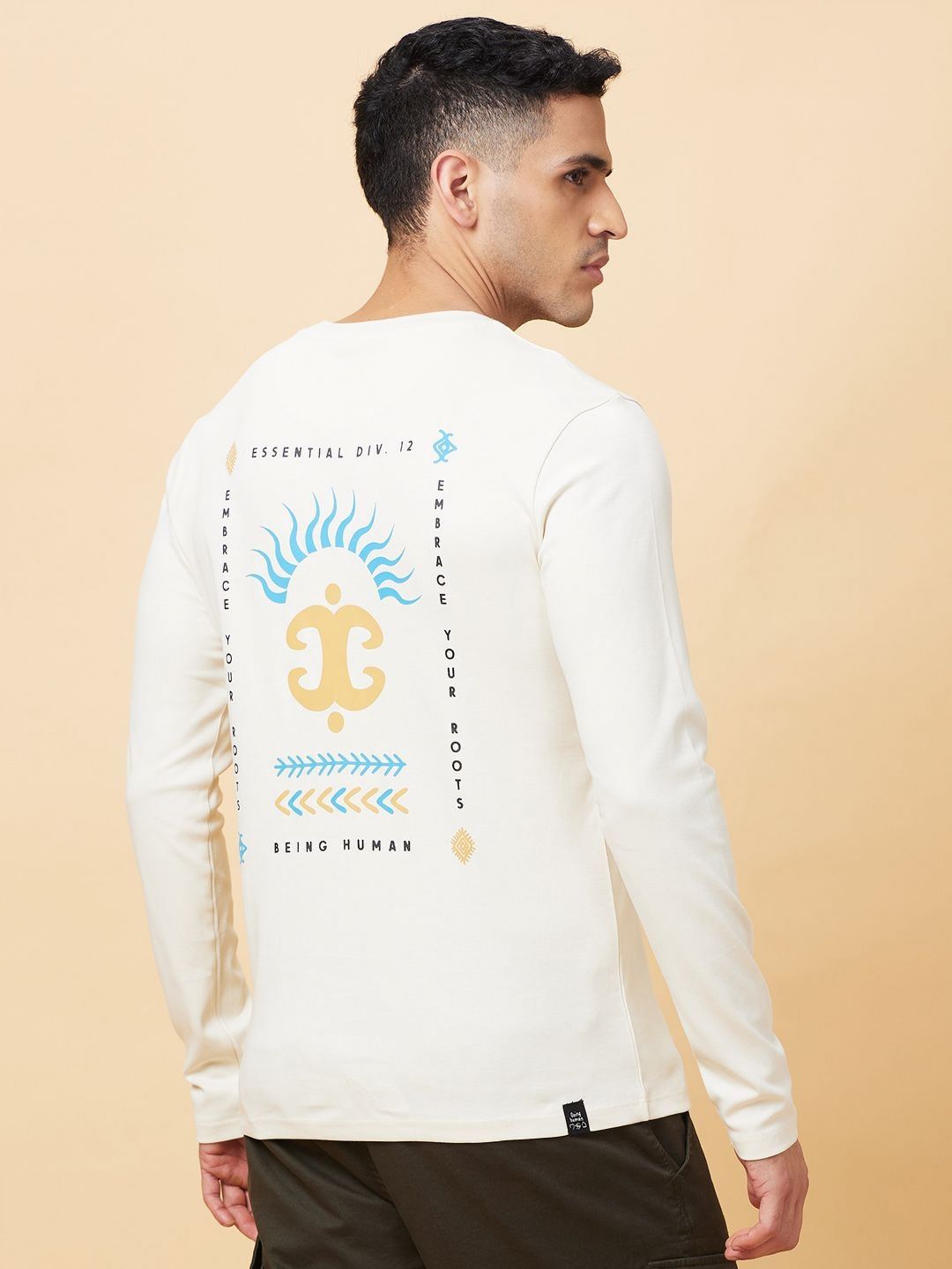 Being Human Men Typography Printed Applique T-shirt