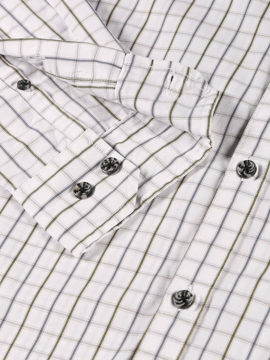 Thomas Scott Classic Slim Fit Windowpane Checks Pure Cotton Casual Shirt