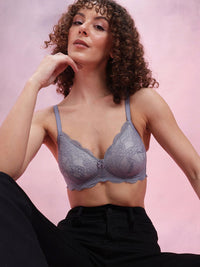 DressBerry Floral Half Coverage Underwired Lightly Padded Bra