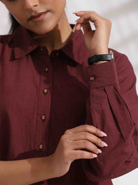 trueBrowns Shirt Collar Cotton Tunic with Trouser