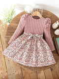 YK Floral Print Fit & Flare Dress