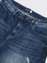 Bene Kleed Men Relaxed Fit Distressed Denim Shorts