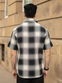 Powerlook Men Black Structured Checks Shirt