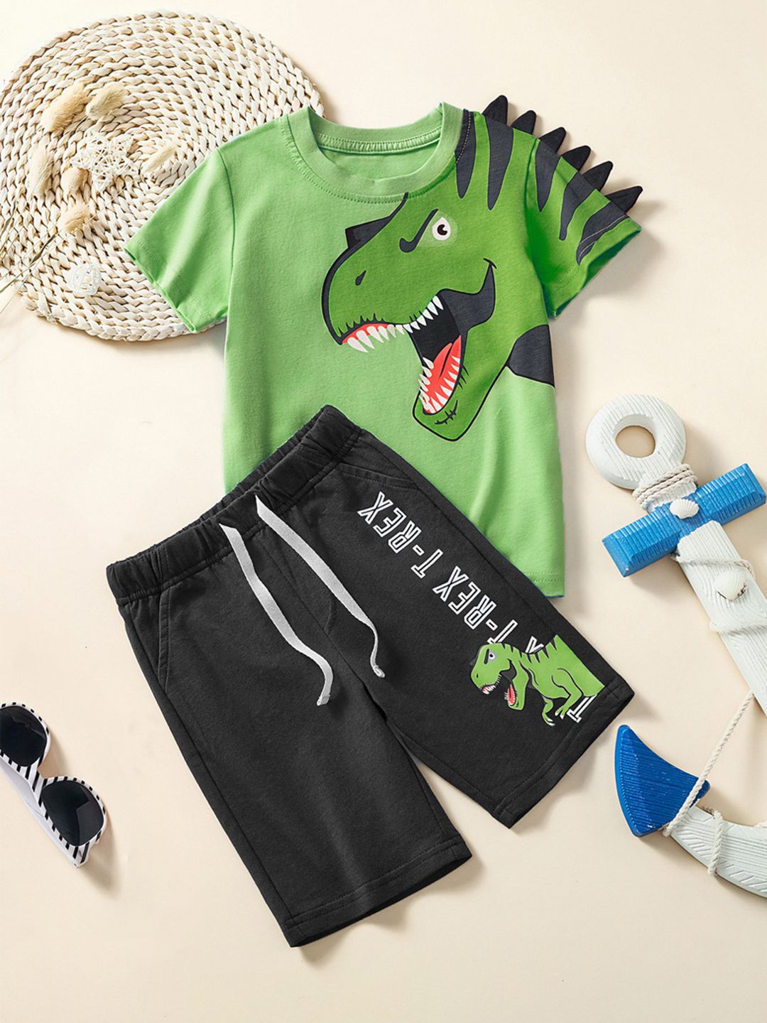 YK Boys Printed T-shirt With Shorts